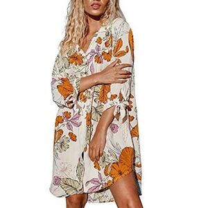 Cupshe Floral Shirt Dress - pullover